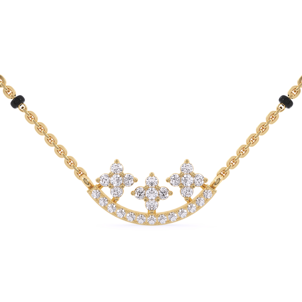 Blossom Flower Round Diamond Mangalsutra
